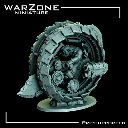 Orkaz vehicle / Orc Scraproller, Grimdark Orkish Menace Sculpted by WarZone Miniature, Scaled for Sci-Fi Miniature Wargames