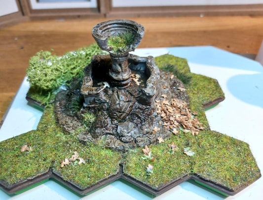 Damaged Fountains Scatter Terrain by GameScape3D - 3D Printed Tabletop Terrain, Perfect for Wargames, Role playing games, Tabletop games