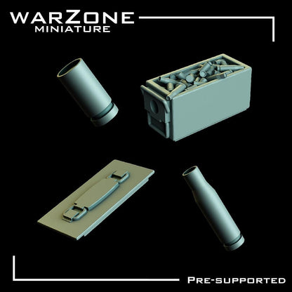 Ammo / Ammo Crates & Bullet, Grimdark Conversion Parts and Basing Materials Sculpted by WarZone Miniature, Scaled for Miniature Wargames