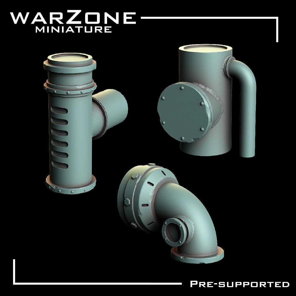Industrial Kitbash / Kitbash Wasteland Kitbash, Grimdark Conversion Parts and Basing Materials Sculpted by WarZone Miniature