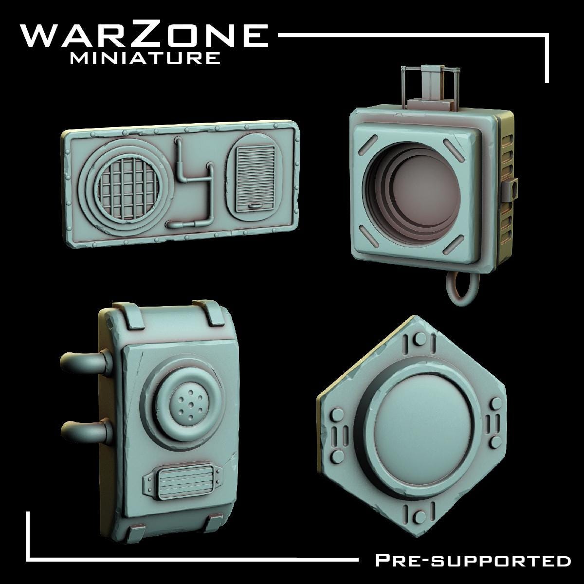 Industrial Kitbash / Kitbash Wasteland Kitbash, Grimdark Conversion Parts and Basing Materials Sculpted by WarZone Miniature