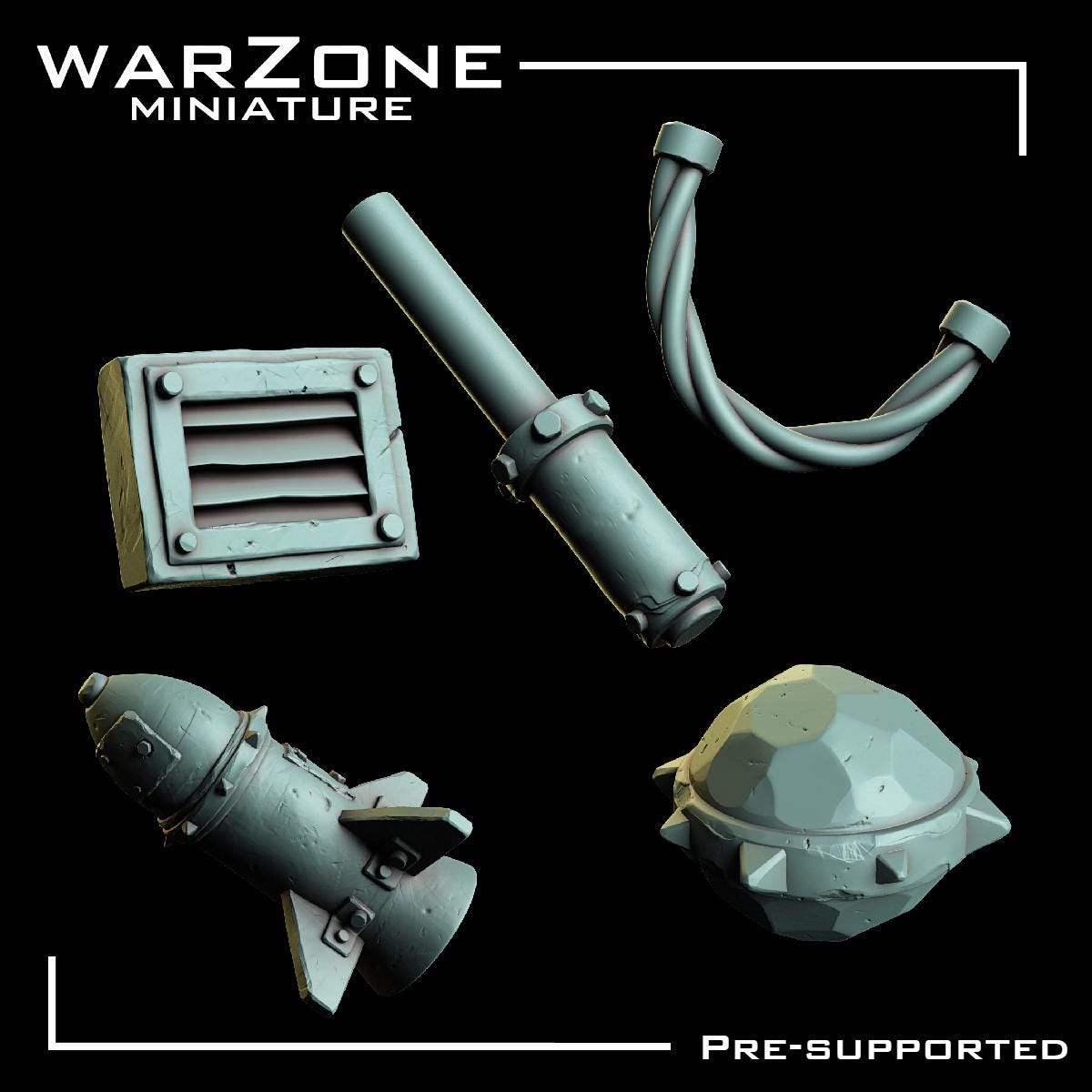 Orkaz Kitbash / Scraplands Kitbash, Grimdark Conversion Parts and Basing Materials Sculpted by WarZone Miniature, for Miniature Wargames