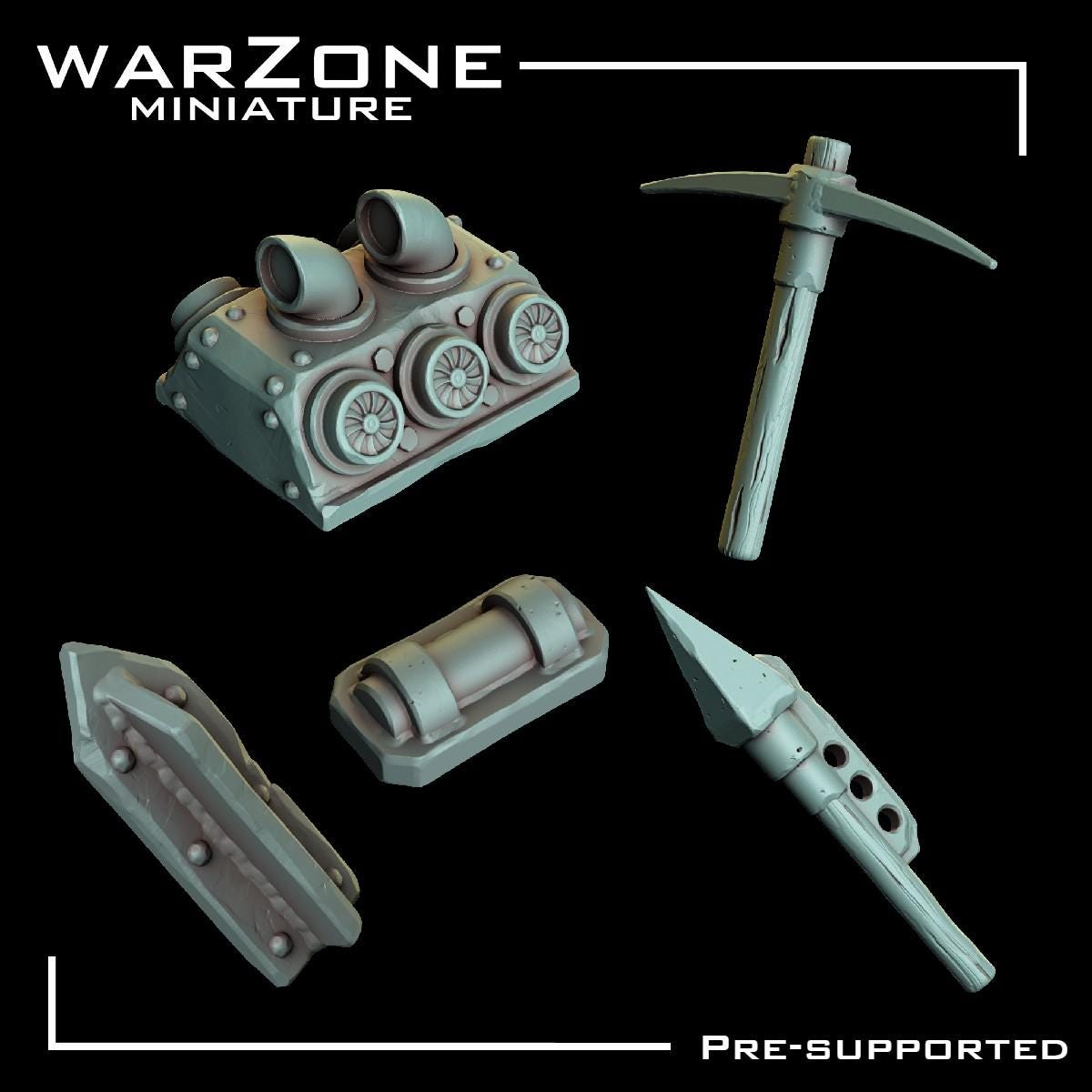 Orkaz Kitbash / Scraplands Kitbash Vol. 02, Grimdark Conversion Parts and Basing Materials Sculpted by WarZone Miniature, Miniature Wargames