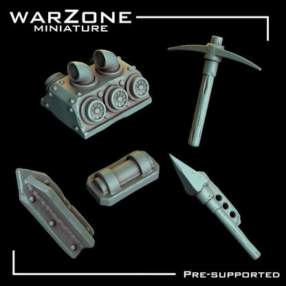 Orkaz Kitbash / Scraplands Kitbash Vol. 02, Grimdark Conversion Parts and Basing Materials Sculpted by WarZone Miniature, Miniature Wargames