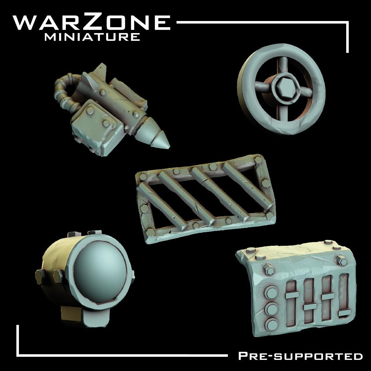 Orkaz Kitbash / Scraplands Kitbash Vol. 03, Grimdark Conversion Parts and Basing Materials Sculpted by WarZone Miniature, Miniature Wargames