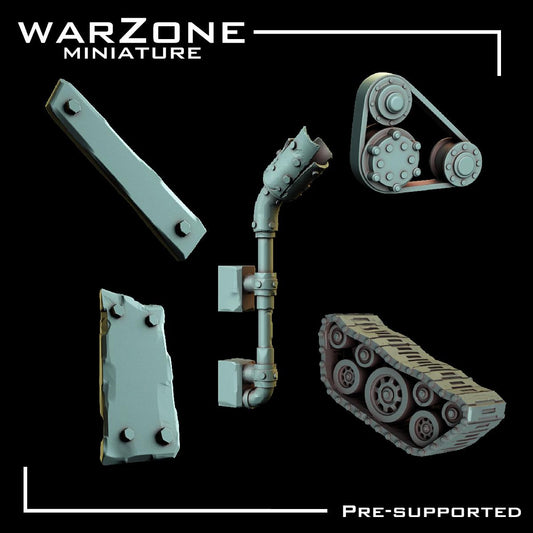 Orkaz Kitbash / Scraplands Kitbash Vol. 04, Grimdark Conversion Parts and Basing Materials Sculpted by WarZone Miniature, Miniature Wargames