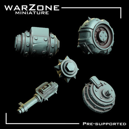 Orkaz Kitbash / Scraplands Kitbash Vol. 04, Grimdark Conversion Parts and Basing Materials Sculpted by WarZone Miniature, Miniature Wargames