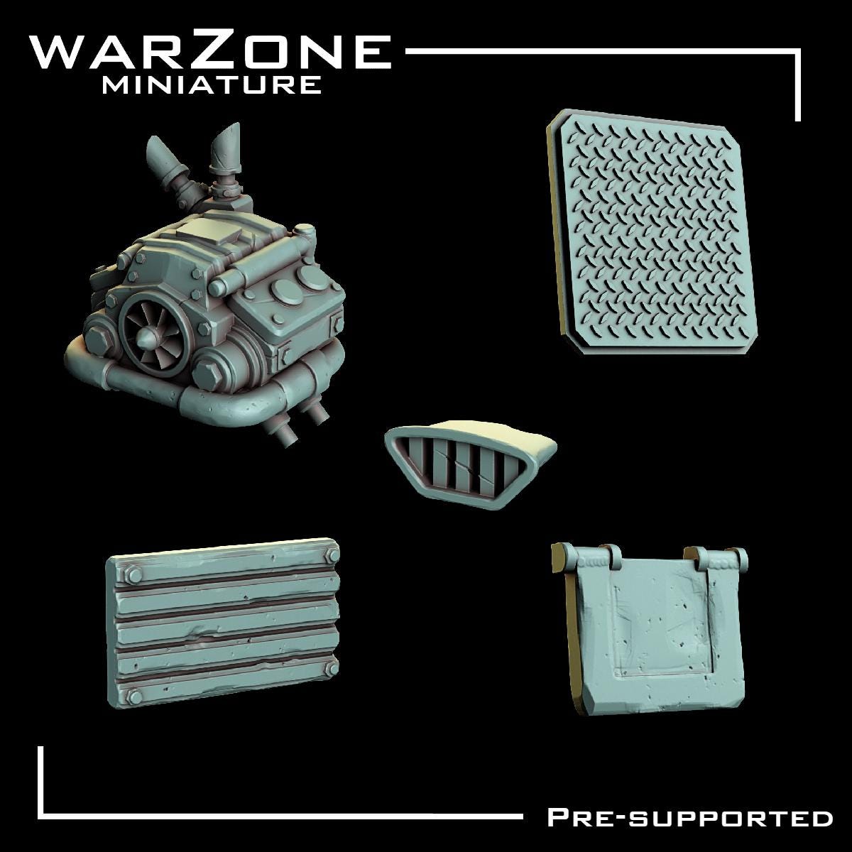 Orkaz Kitbash / Scraplands Kitbash Vol. 04, Grimdark Conversion Parts and Basing Materials Sculpted by WarZone Miniature, Miniature Wargames