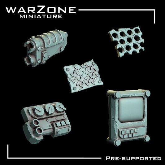 Orkaz Kitbash / Scraplands Kitbash Vol. 05, Grimdark Conversion Parts and Basing Materials Sculpted by WarZone Miniature, Miniature Wargames