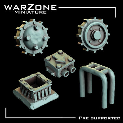 Orkaz Kitbash / Scraplands Kitbash Vol. 05, Grimdark Conversion Parts and Basing Materials Sculpted by WarZone Miniature, Miniature Wargames