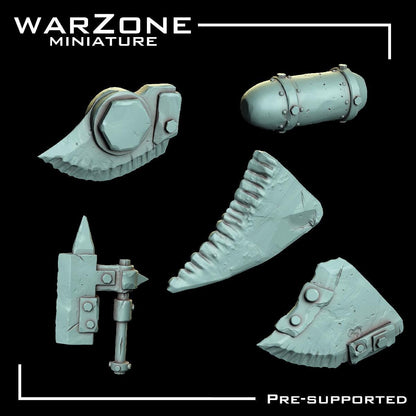 Orkaz Kitbash / Scraplands Kitbash Vol. 05, Grimdark Conversion Parts and Basing Materials Sculpted by WarZone Miniature, Miniature Wargames
