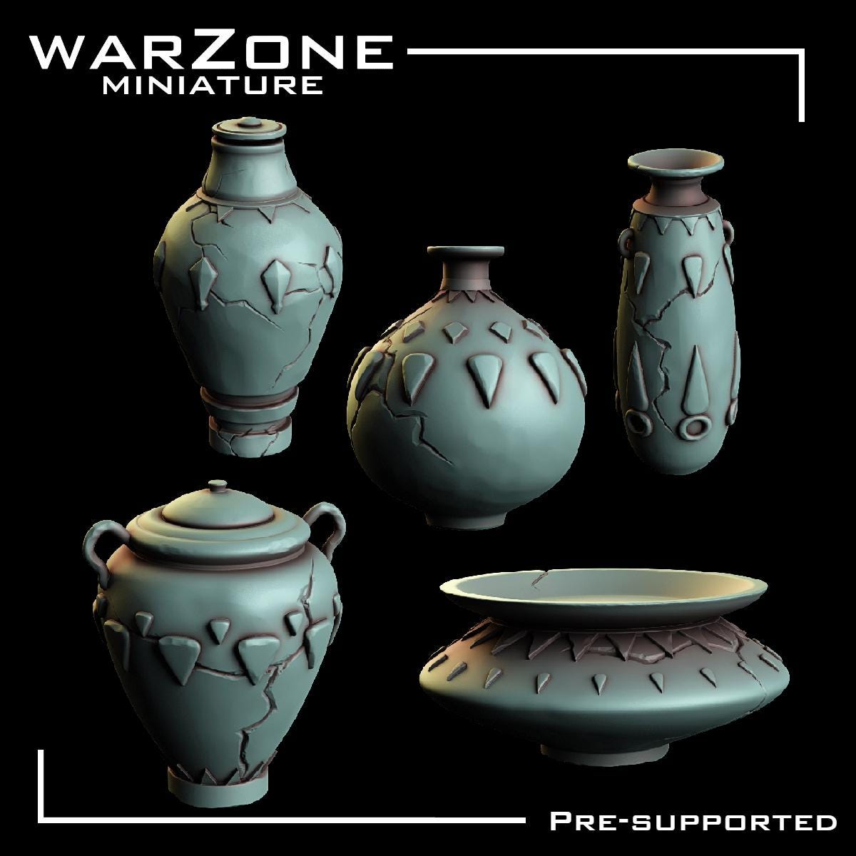 Pottery Basing Bits, Grimdark Conversion Parts and Basing Materials Sculpted by WarZone Miniature