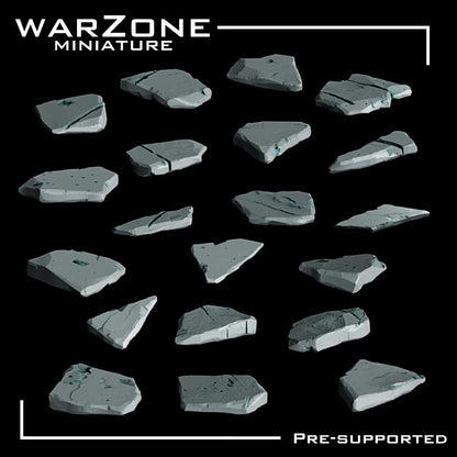 Rock / Rocks Basing Bits Vol. 04, Grimdark Conversion Parts and Basing Materials Sculpted by WarZone Miniature