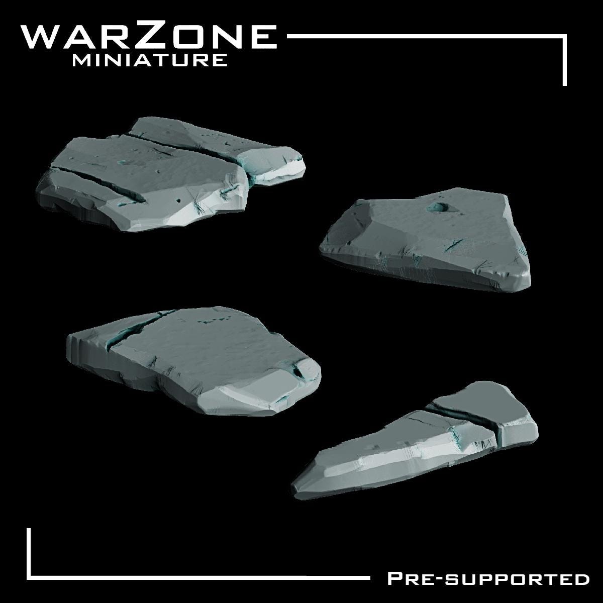 Rock / Rocks Basing Bits Vol. 04, Grimdark Conversion Parts and Basing Materials Sculpted by WarZone Miniature