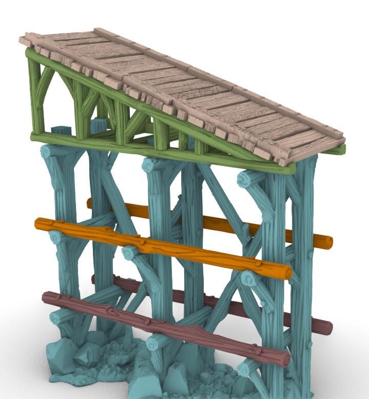 Scaffolding Super Set - 3D Printed Tabletop Terrain, Perfect for Wargames, Role Playing Games, Tabletop Games