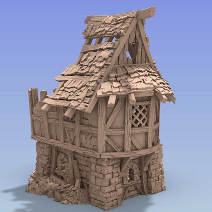 Timber Frame Ruin #2 by GameScape3D - 3D Printed Tabletop Terrain, Perfect for Wargames, Board Games, RPGs