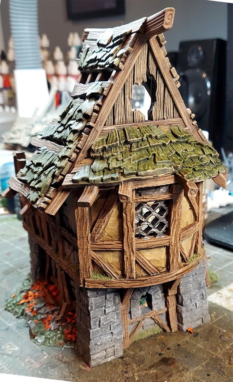 Timber Frame Ruin #2 by GameScape3D - 3D Printed Tabletop Terrain, Perfect for Wargames, Board Games, RPGs