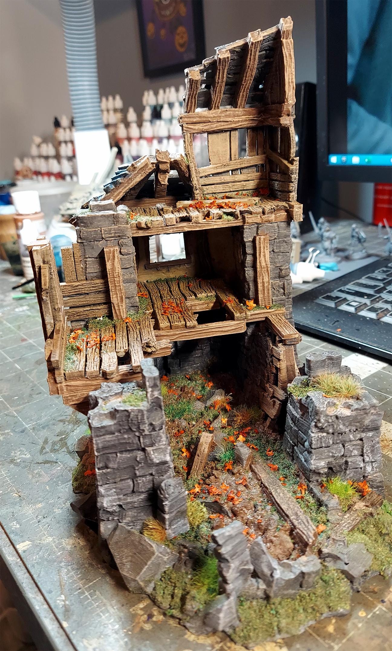 Timber Frame Ruin #2 by GameScape3D - 3D Printed Tabletop Terrain, Perfect for Wargames, Board Games, RPGs
