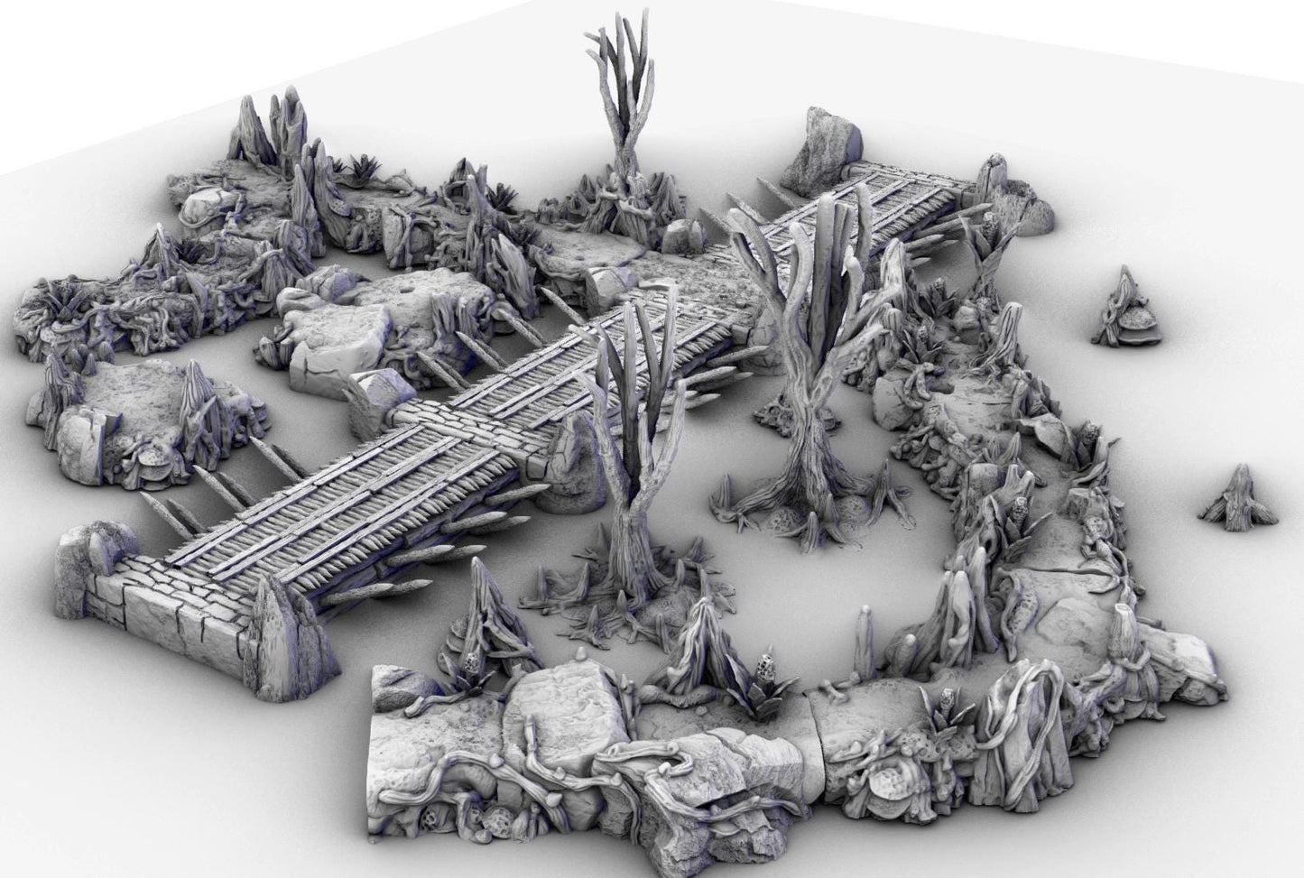 Swampland Roads and Trail - 3D Printed Tabletop Terrain, Perfect for Wargames, Board Games, Role Playing Games