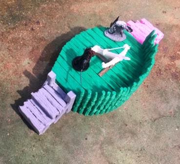 Ballista Platform with Palisade by GameScape3D - 3D Printed Tabletop Terrain, Perfect for Wargames, Role playing games, Tabletop games
