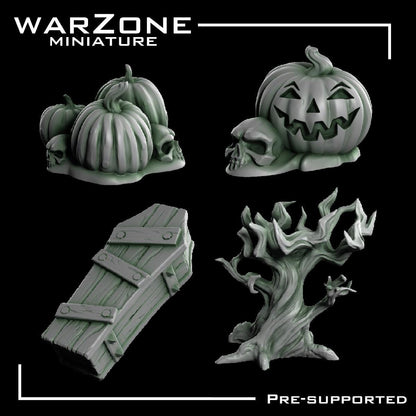 Halloween / Halloween Basing Bits, Grimdark Conversion Parts and Basing Materials Sculpted by WarZone Miniature
