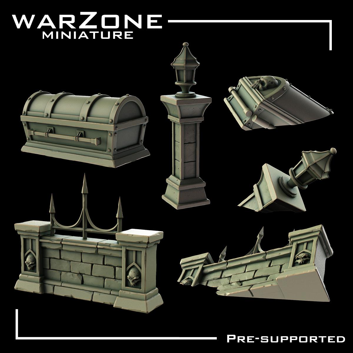 Cemetery / cemetery Graveyard Basing Bits, Grimdark Conversion Parts and Basing Materials Sculpted by WarZone Miniature