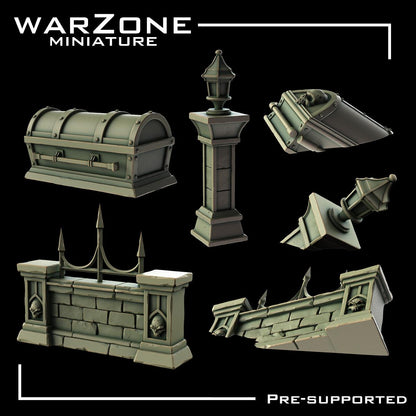 Cemetery / cemetery Graveyard Basing Bits, Grimdark Conversion Parts and Basing Materials Sculpted by WarZone Miniature