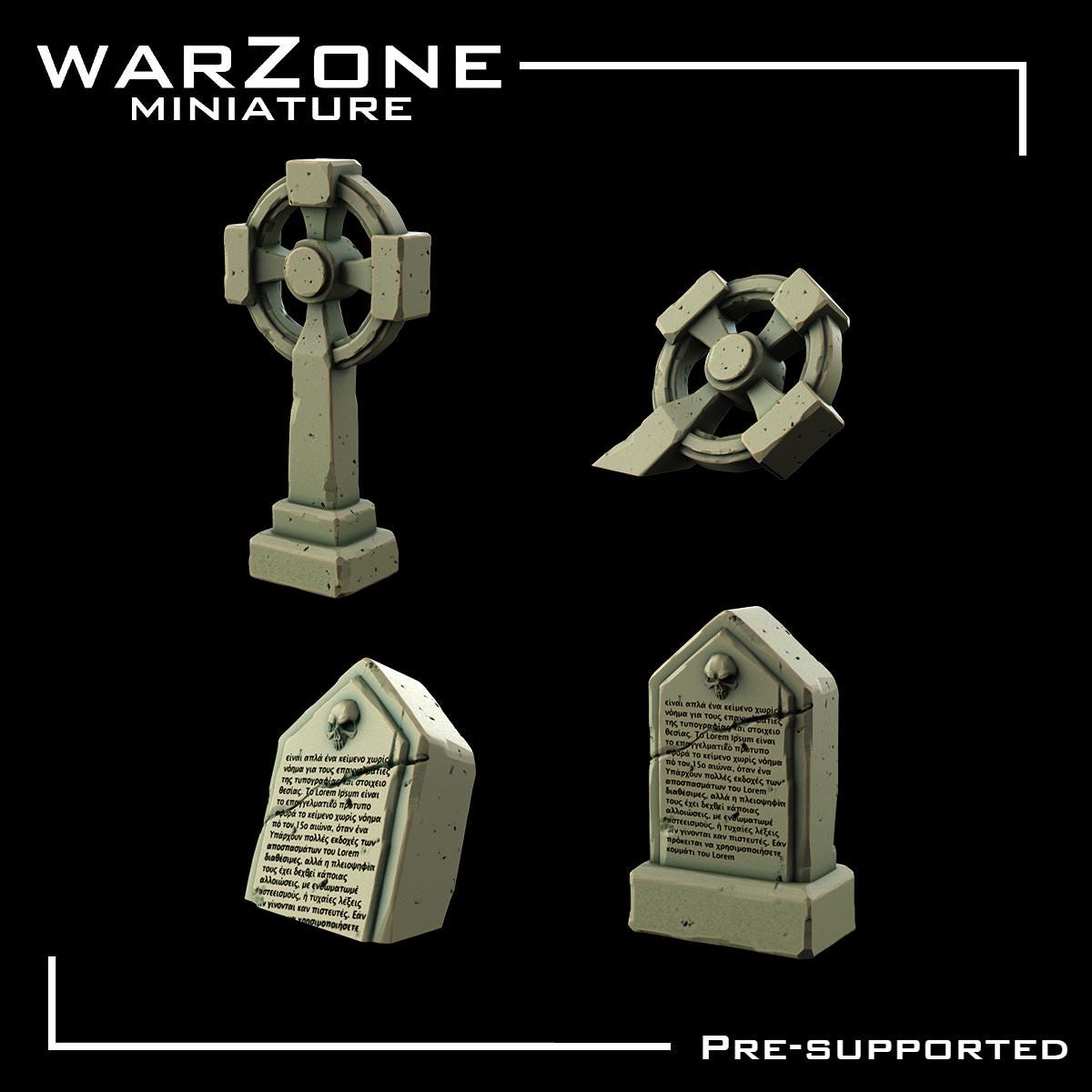 Cemetery / cemetery Graveyard Basing Bits, Grimdark Conversion Parts and Basing Materials Sculpted by WarZone Miniature