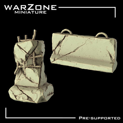 City / City Urban Basing Bits, Grimdark Conversion Parts and Basing Materials Sculpted by WarZone Miniature