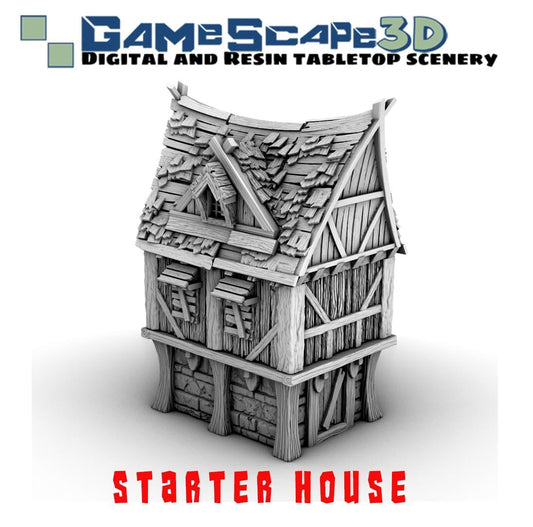 2 Story Starter House by GameScape3D - 3D Printed Tabletop Terrain, Perfect for Wargames, Board Games, RPGs