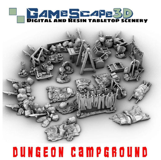 Dungeon Campground by GameScape3D - 3D Printed Tabletop Terrain, Perfect for Wargames, Board Games, RPGs