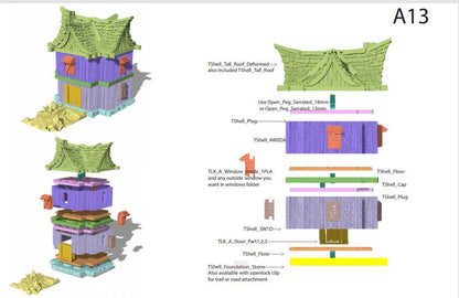 Large 2 Story Shack by GameScape3D - 3D Printed Tabletop Terrain, Perfect for Wargames, Board Games, RPGs