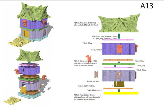 Large 2 Story Shack by GameScape3D - 3D Printed Tabletop Terrain, Perfect for Wargames, Board Games, RPGs
