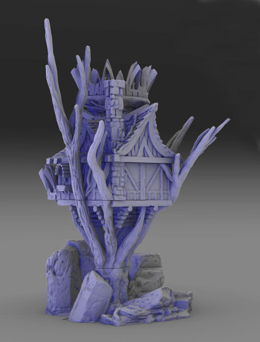 Tree Fort by GameScape3D - 3D Printed Tabletop Terrain, Perfect for Wargames, Board Games, RPGs