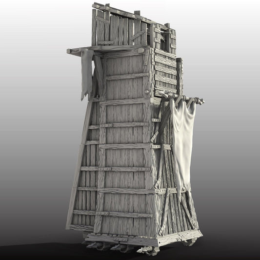 Siege Tower by GameScape3D - 3D Printed Tabletop Terrain, Perfect for Wargames, Board Games, RPGs