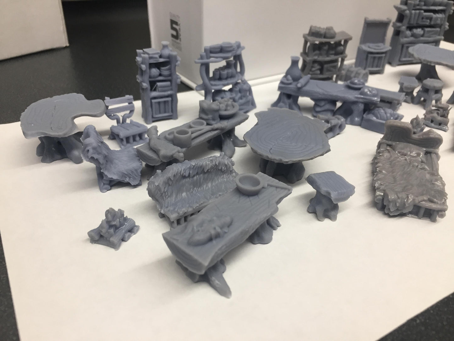 Primitive Furniture Set 1 by GameScape3D - 3D Printed Tabletop Terrain, Perfect for Wargames, Board Games, RPGs