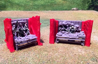 Merchant Stand with Slide in walls and tabletop variations by GameScape3D - 3D Printed Tabletop Terrain, Perfect for Wargames, RPGs