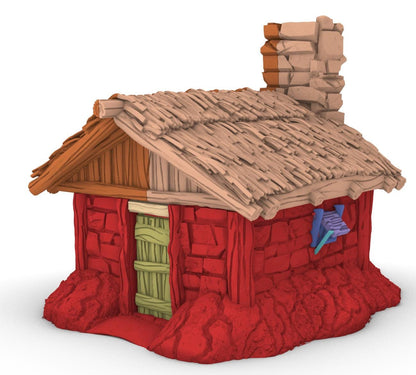 Small Shacks with Thatch Roof by GameScape3D - 3D Printed Tabletop Terrain, Perfect for Wargames, Board Games, RPGs