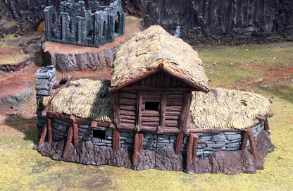 Large Peasant House or Celtic Long House by GameScape3D - 3D Printed Tabletop Terrain, Perfect for Wargames, Board Games, RPGs