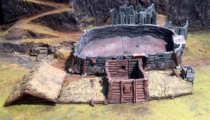 Large Peasant House or Celtic Long House by GameScape3D - 3D Printed Tabletop Terrain, Perfect for Wargames, Board Games, RPGs