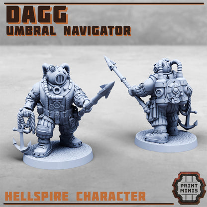 Dagg the Ogre - Umbral Navigator, Hellspire -  Sci-Fi Grimdark Ogres by Print Minis