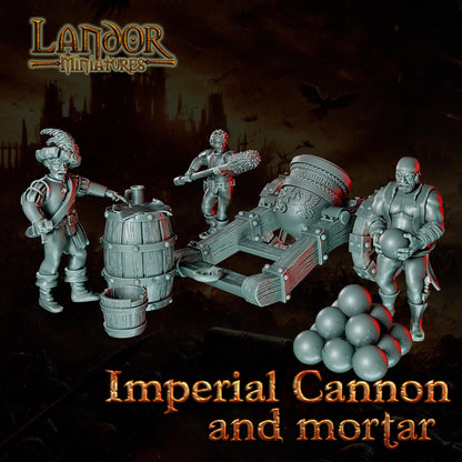 Imperial Cannon and Mortar, Modular Empire miniatures by Landor Miniatures! Empire for Fantasy Wargames