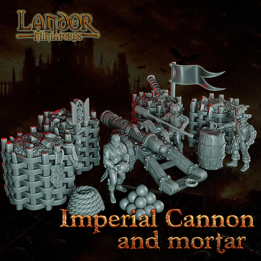 Imperial Cannon and Mortar, Modular Empire miniatures by Landor Miniatures! Empire for Fantasy Wargames