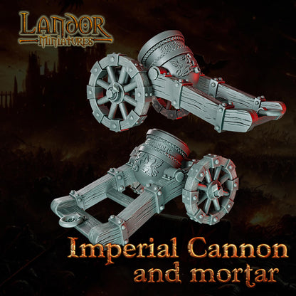 Imperial Cannon and Mortar, Modular Empire miniatures by Landor Miniatures! Empire for Fantasy Wargames