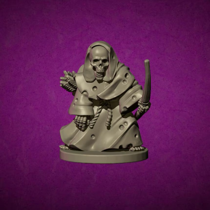 Archer Skeleton, Fantasy Skirmish Miniatures by MoM Miniatures, perfect for Fantasy Wargames and RPGs