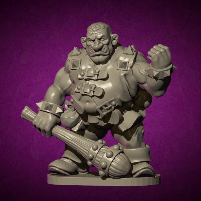 Ogre, Fantasy Skirmish Miniatures by MoM Miniatures, perfect for Fantasy Wargames and RPGs