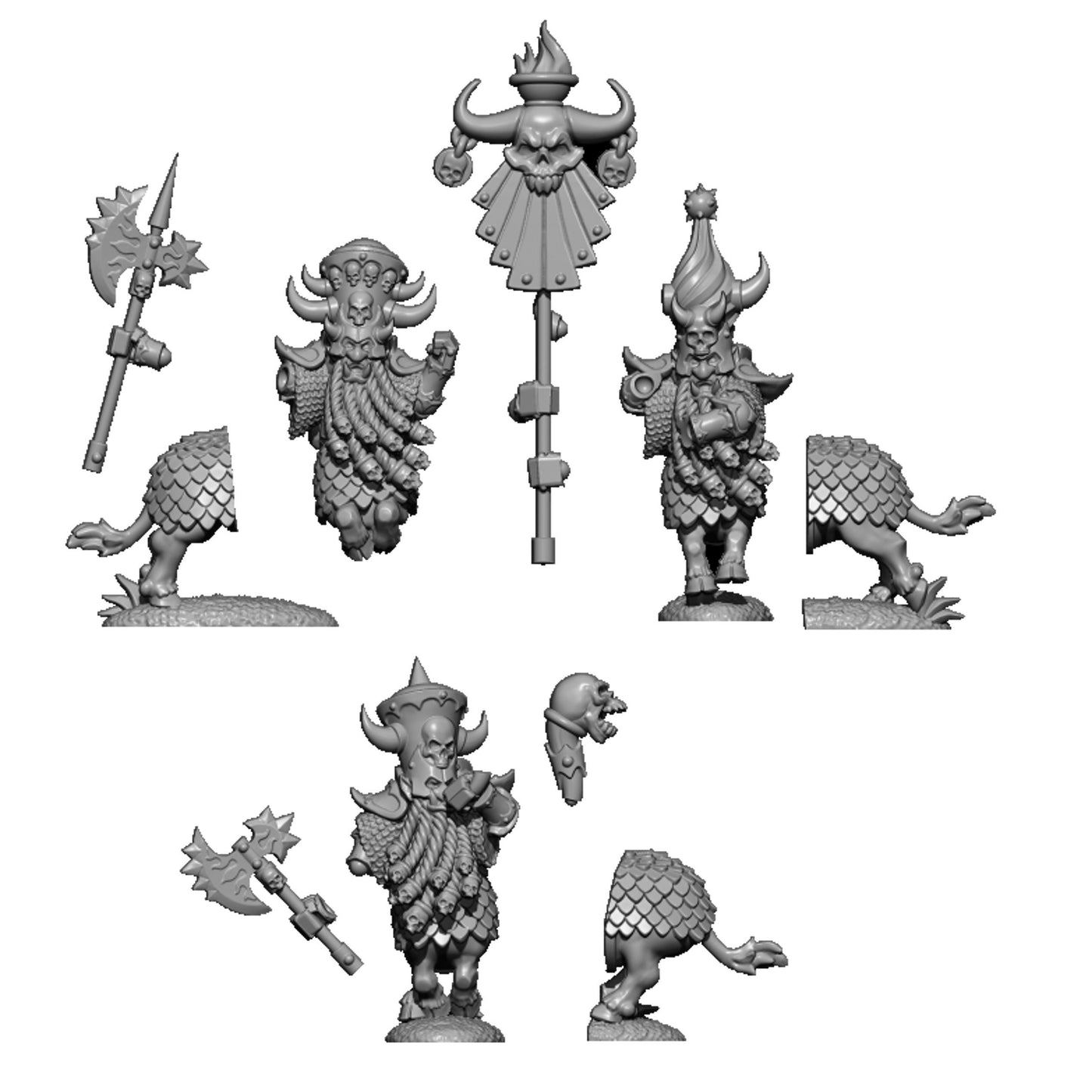 Infernal Dwarf Centaurs, Fantasy Skirmish Miniatures by MoM Miniatures, perfect for Fantasy Wargames and RPGs