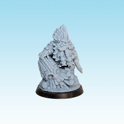 Grumpy Dwarf on Statue, Fantasy Skirmish Miniatures by MoM Miniatures, perfect for Fantasy Wargames and RPGs