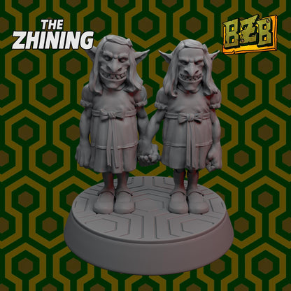 Twins, The Zhining, Movie-inspired Orkish Menace Sculpted by Big Zkreen Boyz, Grimdark Compatible, Scaled for Sci-Fi Miniature Wargames