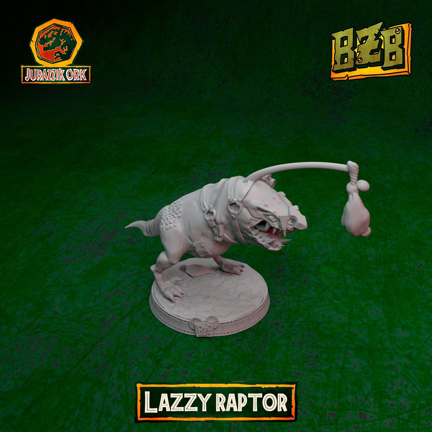 Lazzy Squigoraptor, Jurazzik Ork, Movie-inspired Orkish Menace Sculpted by Big Zkreen Boyz, Grimdark Compatible, Scaled for Sci-Fi Wargames